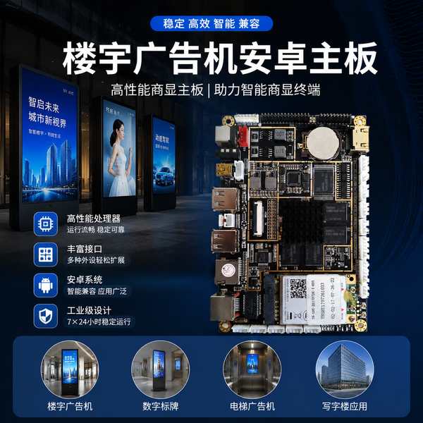 楼宇广告机横竖屏切换主板部署现场 — 楼宇信息发布屏与数字标牌联动运行
