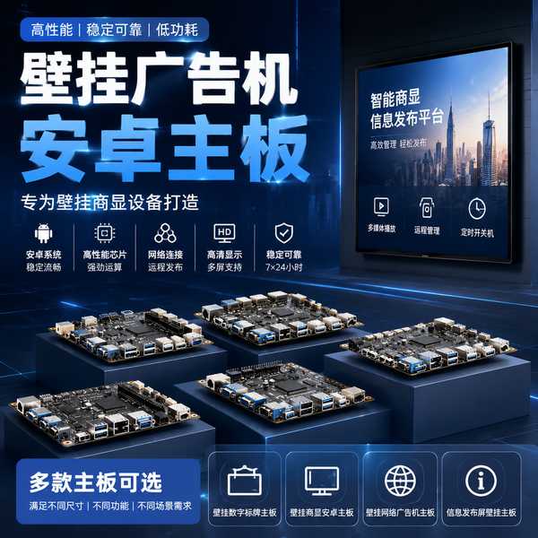 壁挂网络广告机WiFi6主板实拍 — 徐州商显渠道在售的工业级安卓控制板卡