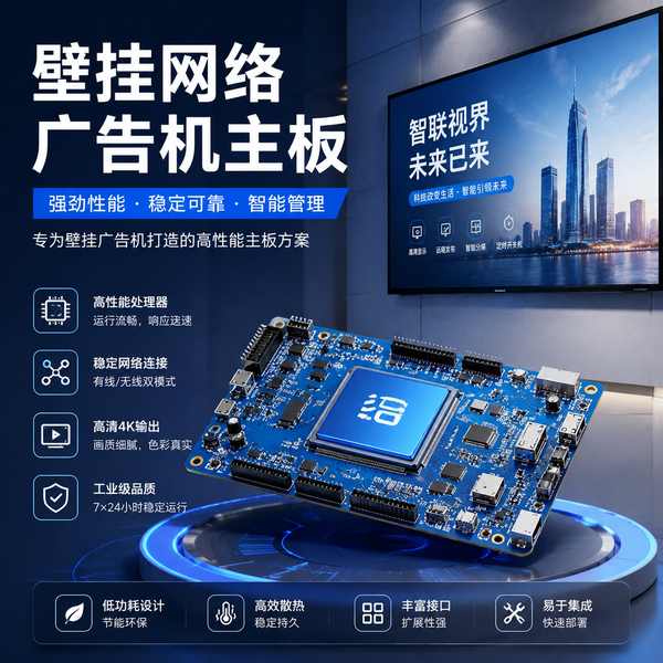 壁挂广告机超薄贴墙壁挂主板实拍 — 合肥商显渠道在售的工业级安卓控制板卡